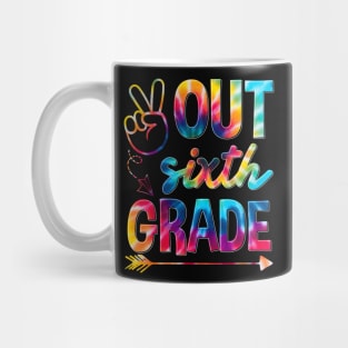 Peace Out 6th Grade Groovy Graduation Last Day of School Mug